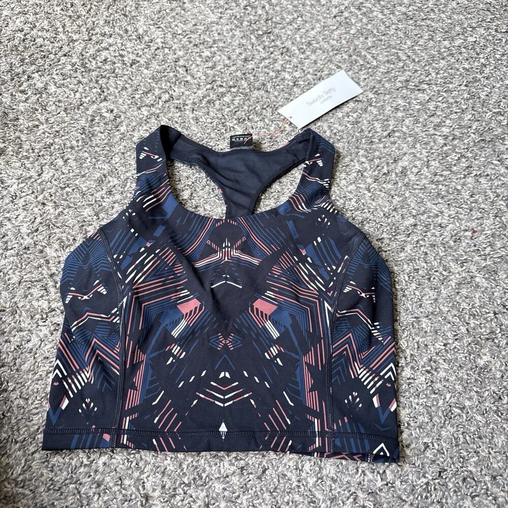 Sweaty Betty Power Workout Crop Top Women's Tank Vest Black Sports Bra S NEW
